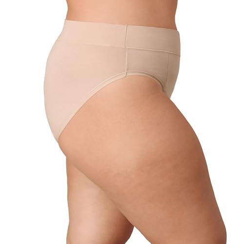 PLAYTEX Women's Tummy Control Underwear Pack, 3-Pack, High-Cut Plus Size Panties Available, Cotton Stretch, Cool Comfort3