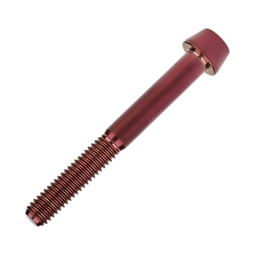 Image of Titanium Ti Bolt M5x9 16 18 20 25 30 35 40 45 50 55 60mm Tapered Head Screws Pack of 4 (M5x55mm, Burgundy)