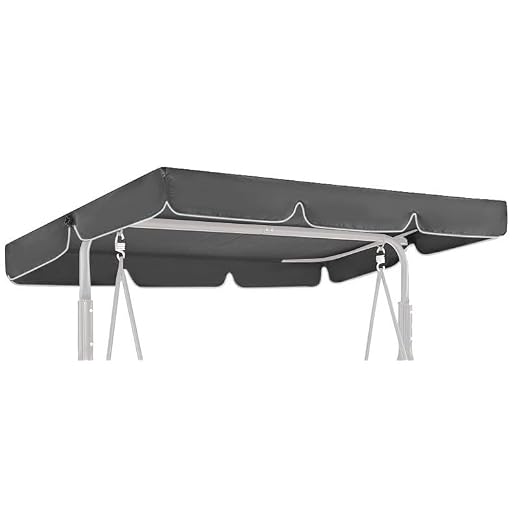 GREMEX Hollywoodschaukel Dachbezug 230 x 120 - Strapazierfähig Dach für Hollywoodschaukel - Wetterbeständig Sonnendach für Gartenschaukel - Graues Dach für Hängebank Schaukel