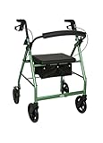 Drive R8 Lightweight Rollator Indoor & Outdoor 4 Wheel Walker, Height Adjustable Handles, Seat and Bag, Limited Edition Green