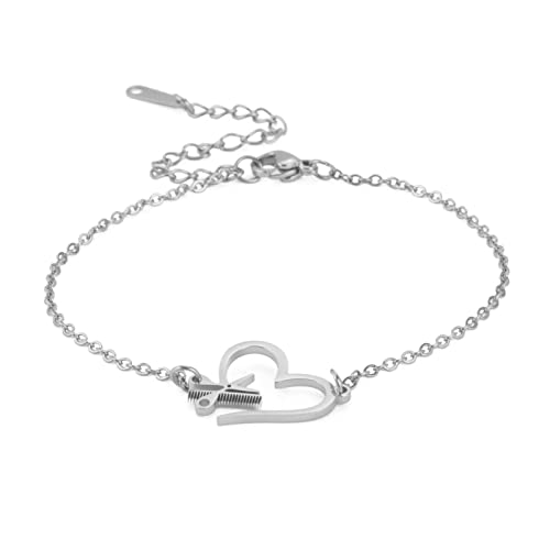Dimensioni del ciondolo: circa 1,98 x 1,5 cm. Lunghezza del braccialetto: circa 17-22 cm (lunghezza della catena del bracciale regolabile).