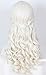 Linfairy Women Girl's White Blonde Long Wavy Wig Halloween Cosplay Costume Queen Wig Adult