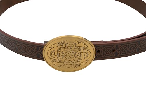Image of Briomhar Irish Celtic Belt Buckle for Men - Oval Silver Belt Buckle Made in Ireland