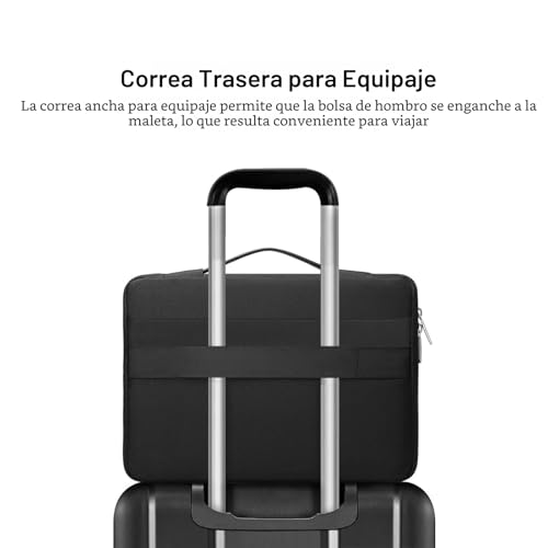 MOSISO 360 Protección Funda Portátil 13,3 Pulgadas, 13 a 13,3 Pulgadas Compatible con MacBook Air/Pro13/Pro 14 M5 M4 M3 M2 M1, Bolsa Abierta Lateral con 2 Alzas&1 Bolsillos con Solapa, Negro - imagen 4