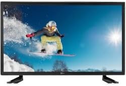 TELE System 27-inch Full HD LED TV displaying a snowboarder on screen.