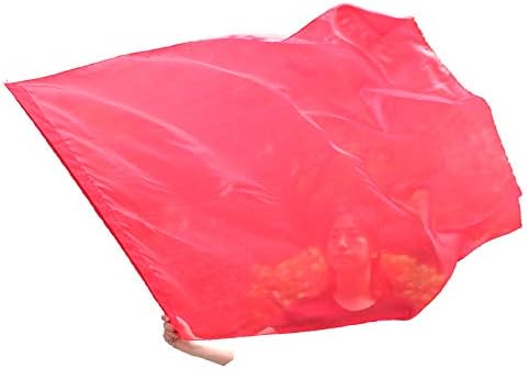 Winged Sirenny Bandera de seda Poi, 50 pulgadas rectangular Spinning Playsilk Alabanza Profética Adoración Danza Banner (rojo)