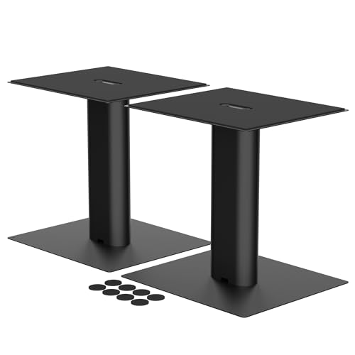 suptek Freistehender Lautsprecherständer Desktop-Set, Universal-Audio-Halterungen für Computer- und Bücherregal-Lautsprecher, 24 x 21 cm, 2er-Pack, Schwarz, SDM003LB