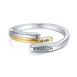 CHENGHONG S925 Sterling Silver Ring I Am Enough Ring Inspirational Rings Suicide Depression...