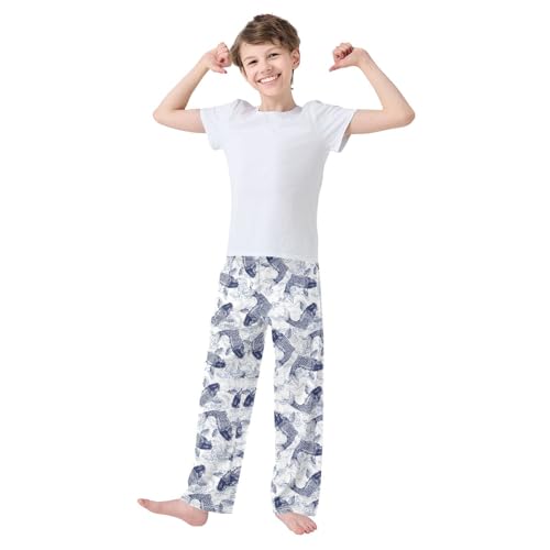 ZZXXB Carp Fish Boys Long Pants Soft Trousers Elastic Waist Kids Lounge Bottoms with Pockets S-XL2