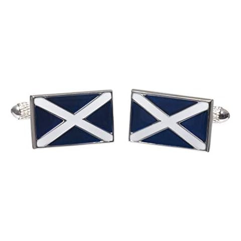 Onyx Art Scottish Flag Cufflinks in Box Cover