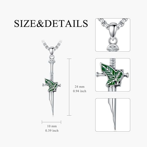 Collier dague argent 925 - Pendentif anti-allergie sans pierre ROMANTICWORK - 4