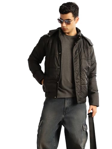 Image of Thomas Scott Men's | Regular Fit | Long Sleeves | Hood Collar | Zip Closure | Dry Clean | 2 Pockets | Polyester | Knitted | Puffer | Jacket