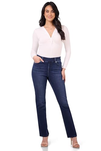 REKUCCI Women's Secret Figure Premium Lux Denim Straight Leg Pull-On Jean