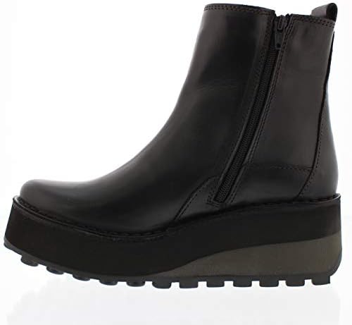 FLY London Womens Hoze Smooth Leather Black Wedge Heel Closed Toe Boots - Review | Image 1