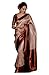 SGF11 Women's Kanjivaram Soft Lichi Silk Saree With Blouse Piece (Brown White)