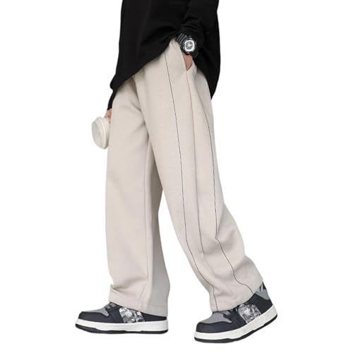 LittleSpring Boys Sweatpants with Adjustable Drawstring Cuffs Loose Fit Open Bottom 5-16 Years