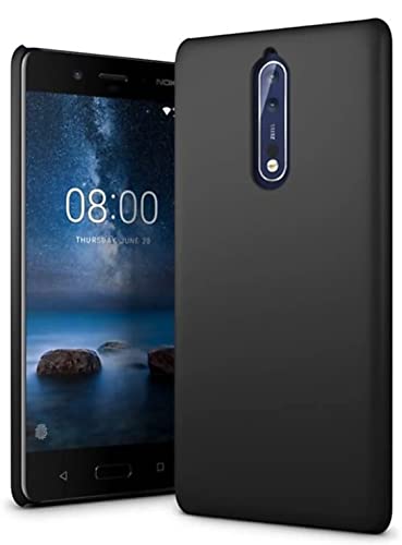 Image of Mobile Back Cover Case for Nokia 8 (Silicone Case|CameraProtection|Black SC1510)