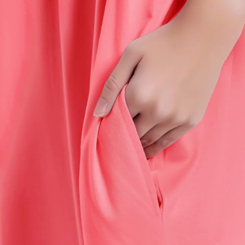 Image of KFUBUO Plus Size Nightgowns for Women Oversized Sleep Tshirts Dress Short Sleeves Sleepwear With Pocket Fit S-5XL