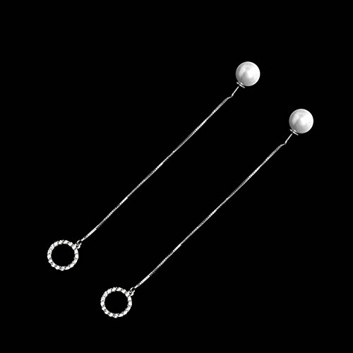 Preisvergleich Produktbild Qinlee Kristall Ohrhänger Durchzieher Kreative Perle Ohrringe Mode Geschenk Ohrschmuck Elegant Ohr Accessoires Damen Mädchen für Hochzeiten, Bankette, Party Schmuck Zubehör
