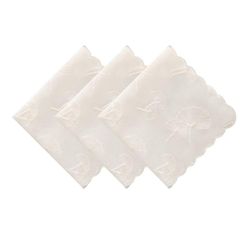 Mouchoirs blancs de mariage en coton brodé pour femme, coffret cadeau idéal