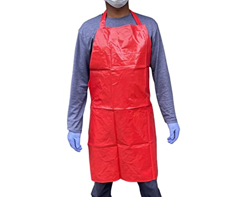 Image of Waterproof Aprons for Diswashing, Chemical Handling, Meat Cutting, Liquid handling, Durable, Multi purpose (24 * 36, RED, 1)