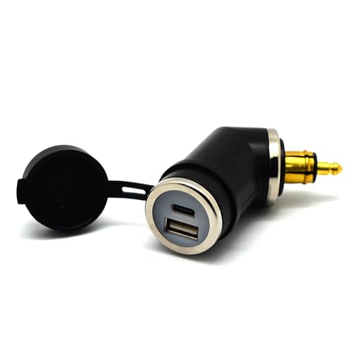 Cliff Top Motorcycle DIN Hella USB Charger 36W PD USB C and QC 3.0 Compatible with BMW Triumph Tiger Ducati Motorcycle