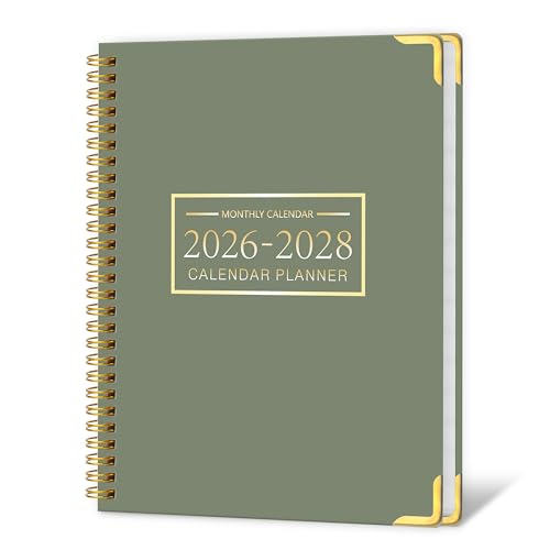2026-2028 Monthly Planner - 3 Year Monthly Planner 2026-2028 Jan. 2026 - Dec. 2028 8.5 x 11 36 Months Calendar Planner with Spiral Bound Notes Pages Perfect for School & Office for Women & Men - Green