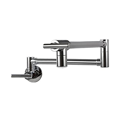 MSHGSKU Grifo de Cocina Comercial con rociador extraíble, llenador de ollas de latón, indicador LED, Mezclador de Agua Caliente y fría, diseño Elegante para Fregadero de Restaurante
