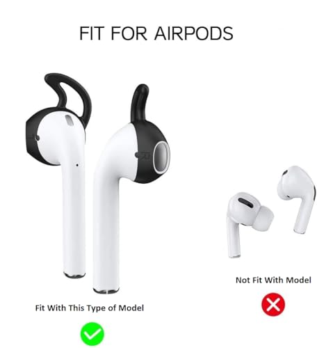 Image of Scalebee Silicone Ear Tips Ear Hooks for Apple AirPods /EarPods, Black | Soft Covers, Anti-Slip Sport, Anti-Drop, Gel Headphones Tips