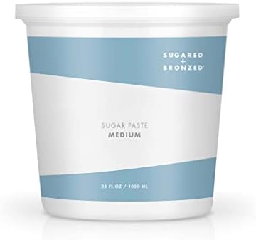 SUGARED + BRONZED SUGAR PASTE - MEDIUM. Sugaring Paste Ideal for Fine/Soft Hair on Arms, Legs, Underarms, Brazilian, Bikini, and/or Back for Medium and Advanced Skill Levels.