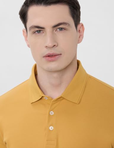 Image of Symbol Premium Men's Cotton Stretch Solid Polo T-Shirt (Regular Fit | Pique Knit)