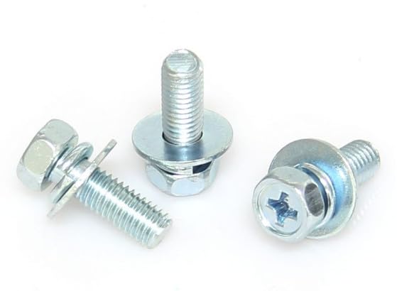 Six angle combination screw, cross groove six angle screw three combination bolt M5x15 P0.8 bolt