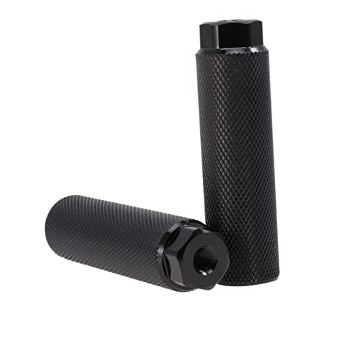 Mikinona 1 Pair Sturdy Aluminum Alloy Bike Pegs for Mountain Bike Accessories Durable Pedals with Big Hole for Repair and Replacement Black Color