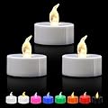 KOABY 12/24/50/100/200/400 Pack Battery Operated Tea Lights Candles, Flickering Flameless LED Lights, Last 200H+, for Decoration(12 Pack, Warm White)