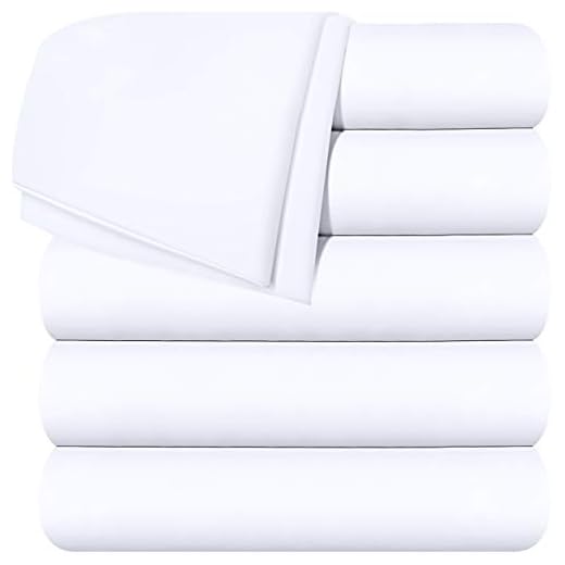Utopia Bedding Flat Sheets - Pack of 6 - Soft Brushed Microfiber Fabric - Shrinkage & Fade Resistant Top Sheets - Easy Care (Twin, White)