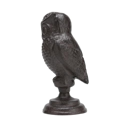 Estatua de Búho de Hierro Fundido con Base miniatura 3