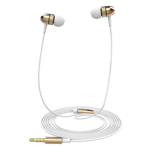 Image of Betron ELR50 Headphones Earphones Wired with Noise Isolating in-Ear Earbuds, Gold