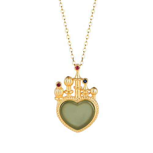 Collier argent 925 avec jade cyan le cadeau romantique pour elle