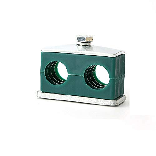 SUPERTOOL Pinzas de tubo 2 piezas de abrazadera hidráulica estándar de doble agujeros abrazaderas de tubo de plástico para metalurgia, petróleo, industria química (diámetro exterior: 10 mm)