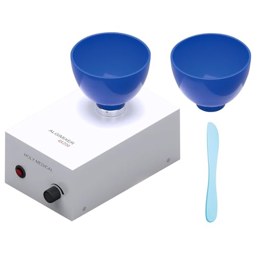 Global-Dental Alginate Mixer Mixing Machine Impression Material Mixer with 2 Mixing Bowls Spatule and Foot Pedal for Alginate Mixer Lab Equipment Speed Control GX200