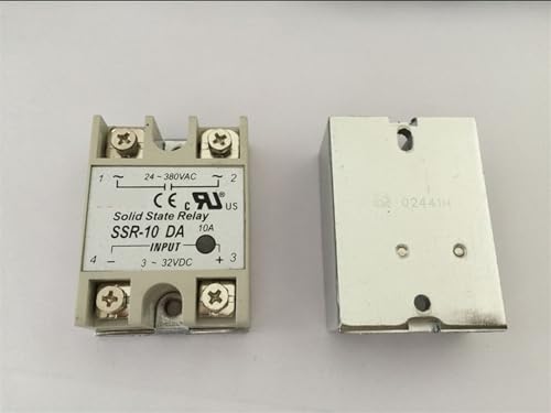 SSR-10DA 10A relais statique monophasé entrée 3-32VDC sortie 24-380VAC 1pc