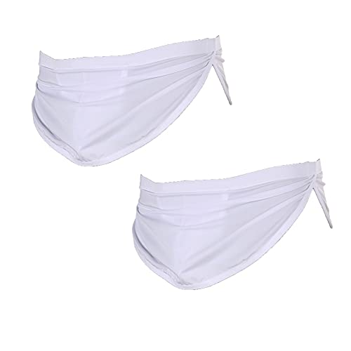 HTDZDX Underwear Men's Thongs, Ice Silk G-Strings Breathable Mesh Undershorts Briefs Boxer Stretch Sexy Thongs,White,2XL