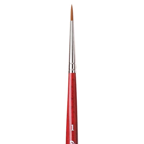 Image of da Vinci Watercolor Series 5580 CosmoTop Spin Paint Brush, Round Synthetic with Red Handle, Size 1 (5580-01)