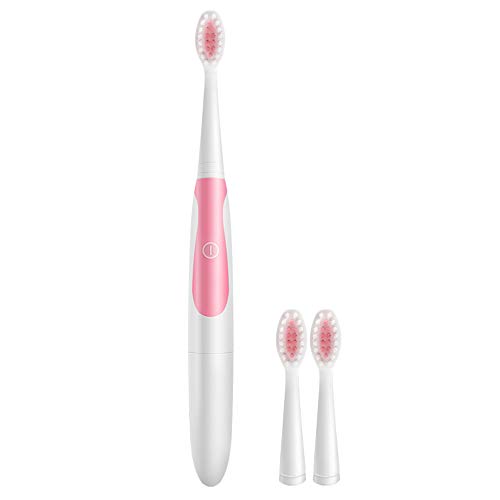 Electric Toothbrush with 3 Replacement Brush Heads, IPX7 Waterproof Sonic Toothbrush by Battery
