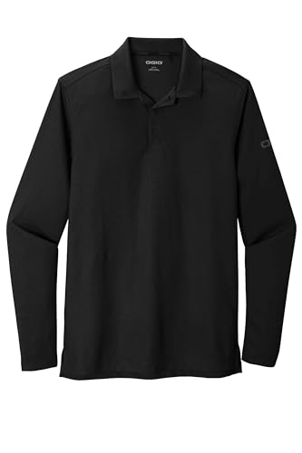 OGIO Unisex Caliber 2.0 Long Sleeve - Moisture Wicking Polo Shirt for Men & Women, Casual Long Sleeve Polo for Work