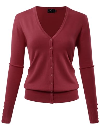 Image of Allsense Women's Long-Sleeve V-Neck Cardigan Sweater | Button Down, Lightweight Soft Knit