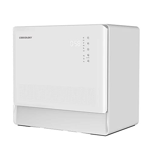Cookology CMDW5WH Small Portable Mini Table Top Dishwasher, 5 Place Settings, 7 Wash Cycles, Delay Start, Touch Controls and ECO Friendly Mode - White Cookology CMDW5WH Small Portable Mini Table Top Dishwasher, 5 Place Settings, 7 Wash Cycles, Delay Start, Touch Controls and ECO Friendly Mode - White