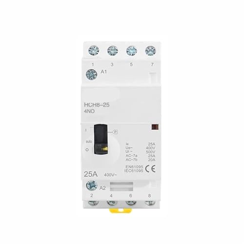Contacteur de puissance 4P 25A pour tableau electrique de maison avec commande manuelle 230V 4NC