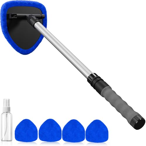 desin Windshield Cleaning Tool, Car Window Cleaner Windshield Cleaner with 4 Reusable and Washable...