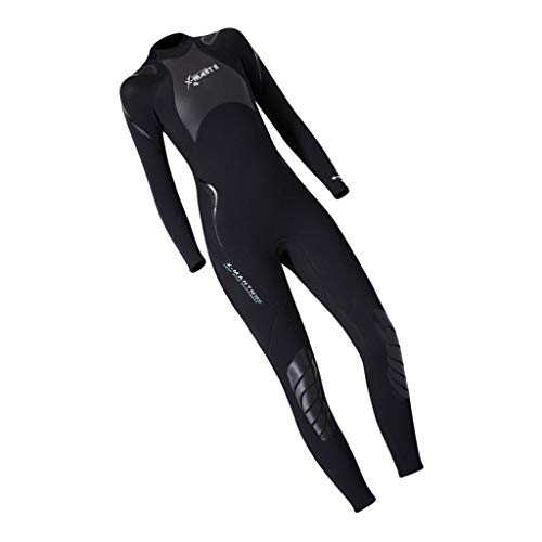 Traje de neopreno de una pieza de 3 mm para mujer, manga larga, con cremallera trasera, talla S